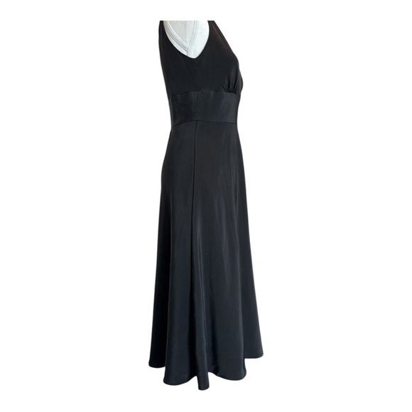 J.CREW Women's 6 Black 100% Silk Crepe Sophia Sleeveless Midi Dress - Picture 5 of 7